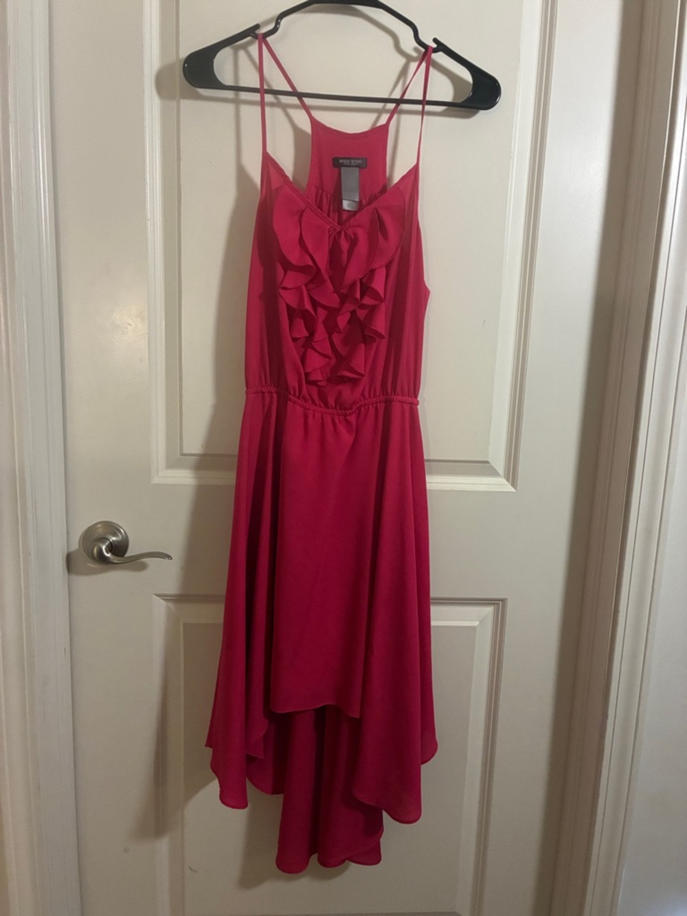 Bisou Bisou Hot Pink High-Low Ruffle Dress
